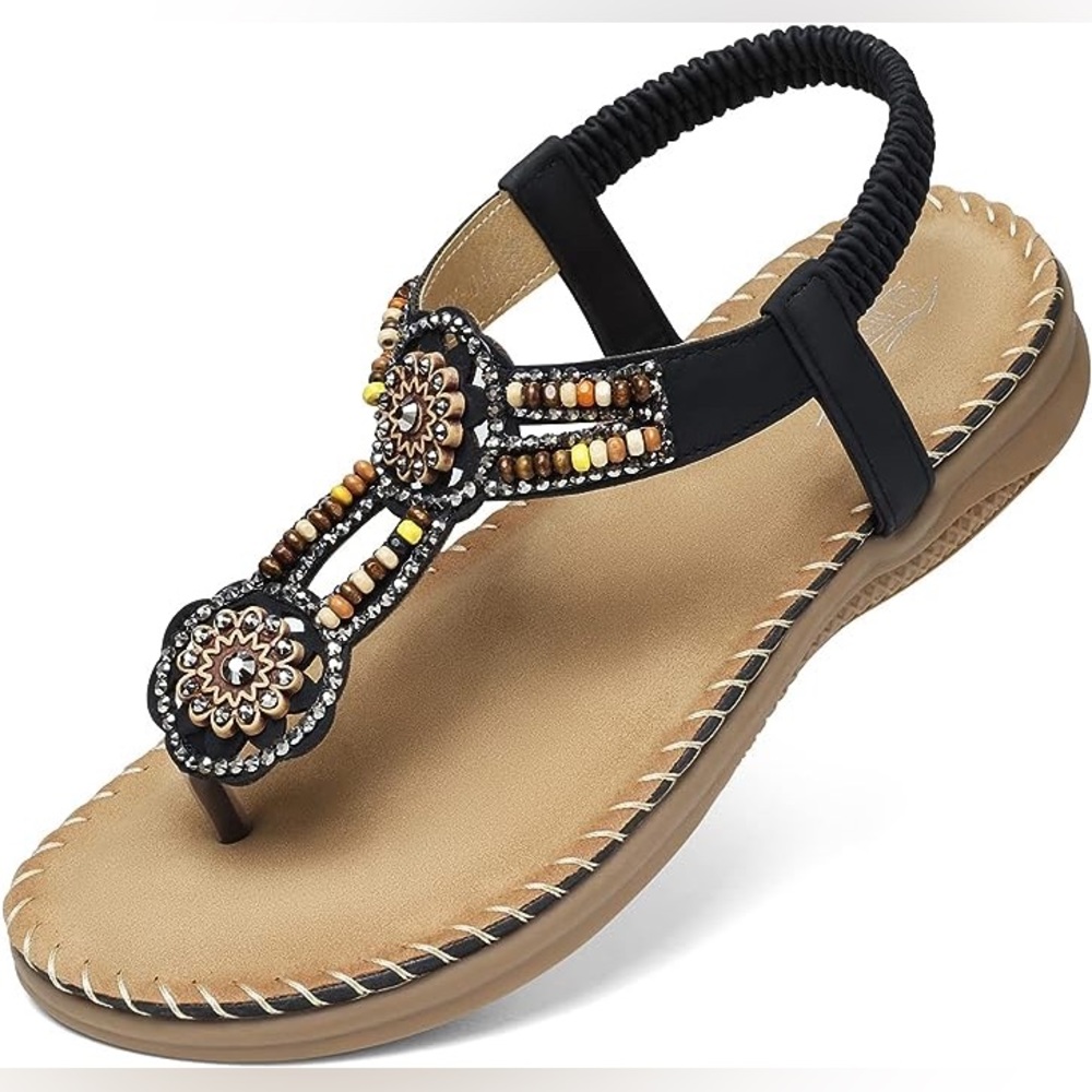 NEW Beaded Boho Thong Sandal